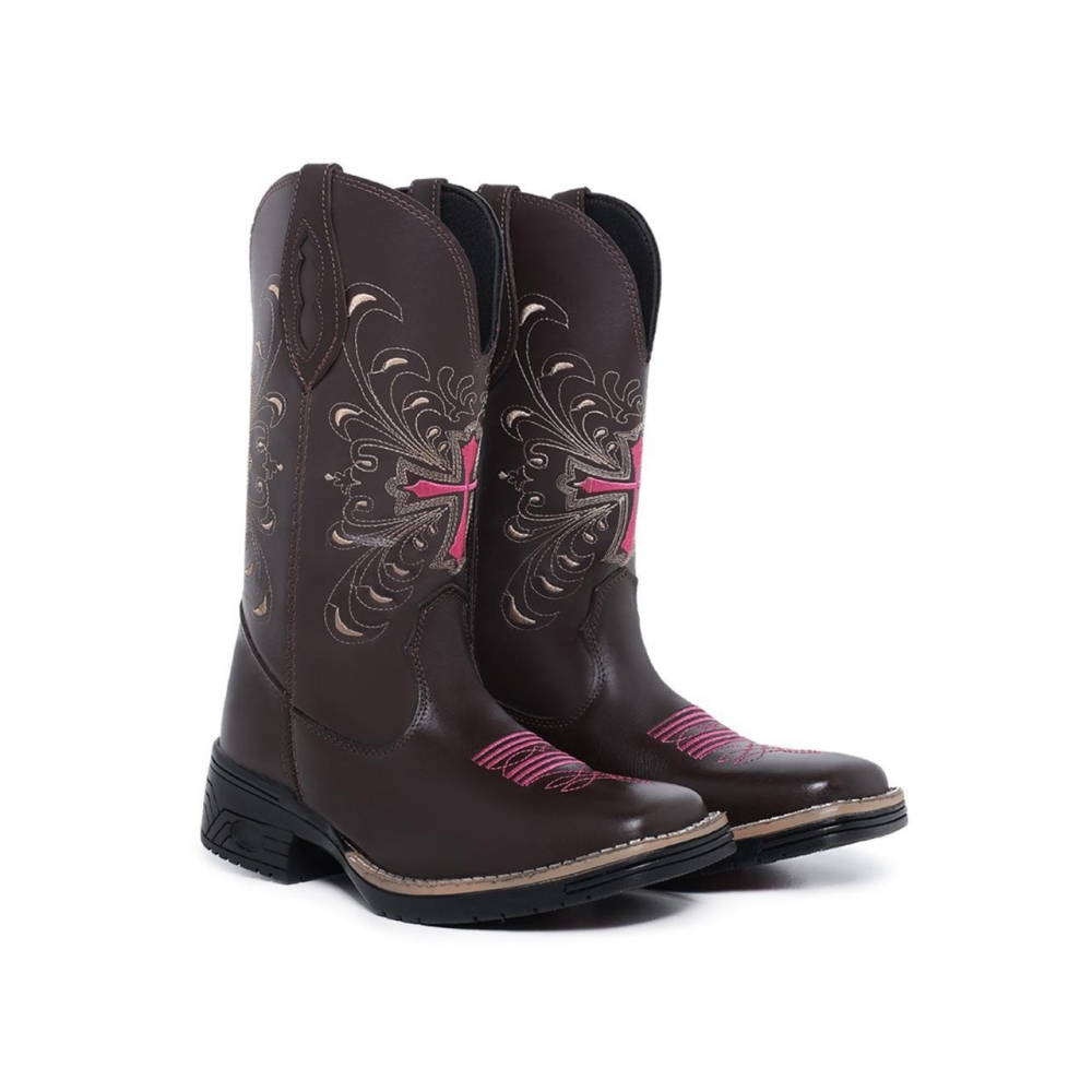 Botina Texana - Marrom Pink
