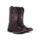 Botina Texana - Marrom Pink