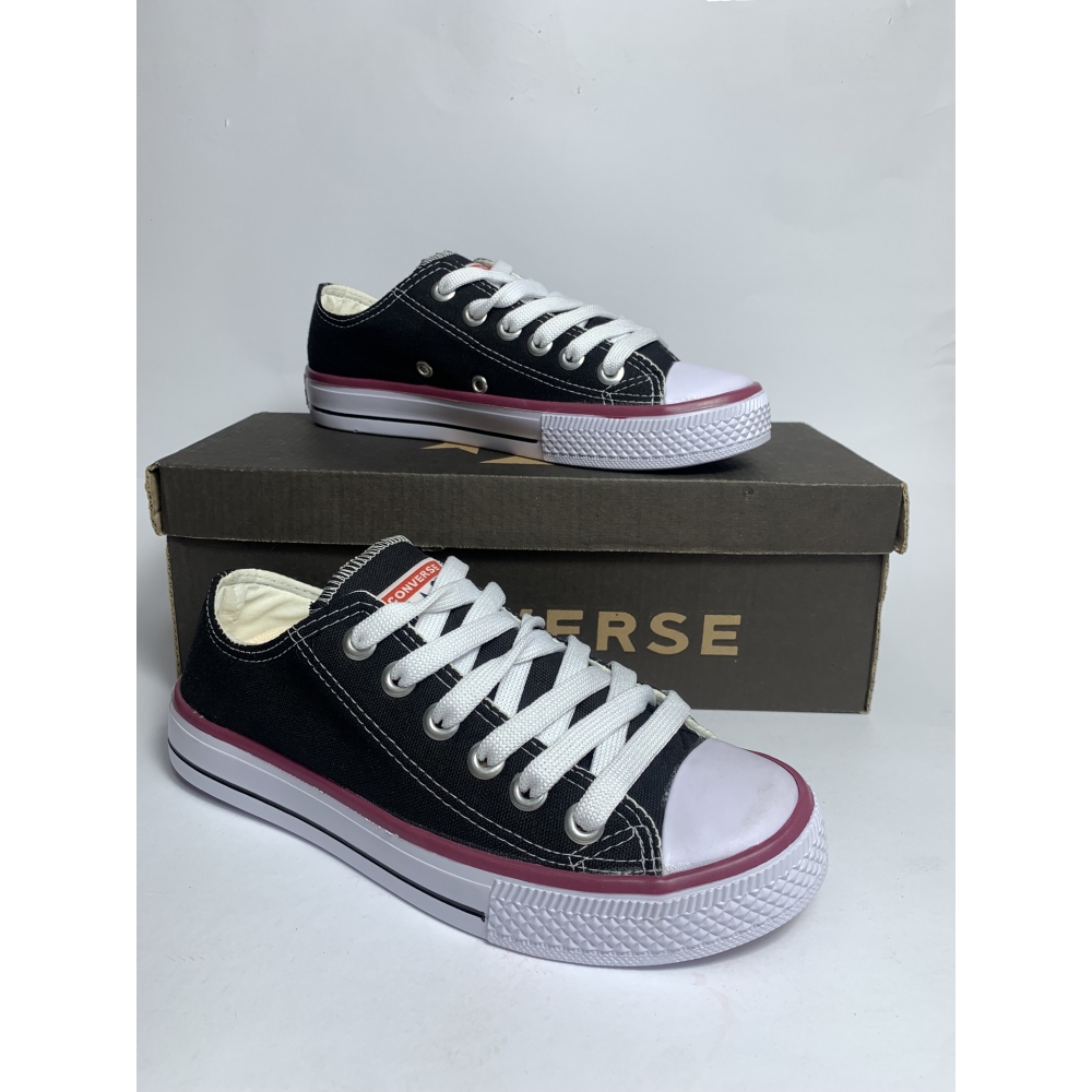 All Star Tradicional - Preto LN Bordô