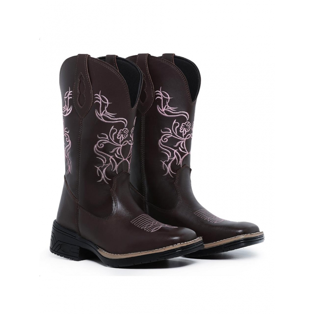 Botina Texana - Marrom Rosa Bebe