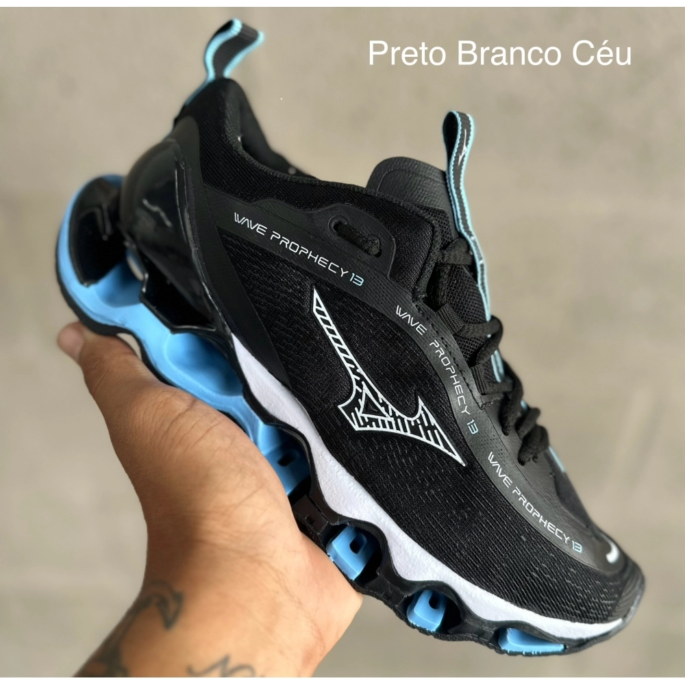 Mizuno Wave13 - Preto Branco Céu