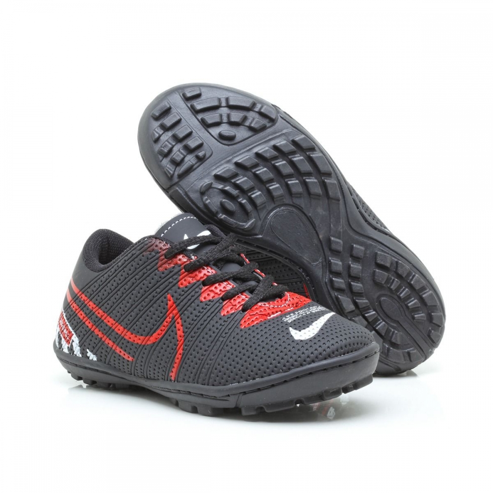 Chuteira Nike Society - CR7 Preto Vermelho