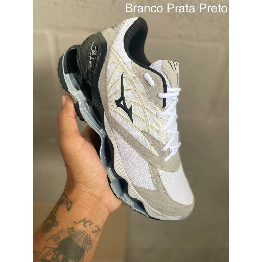 Mizuno LS - Branco Prata Preto