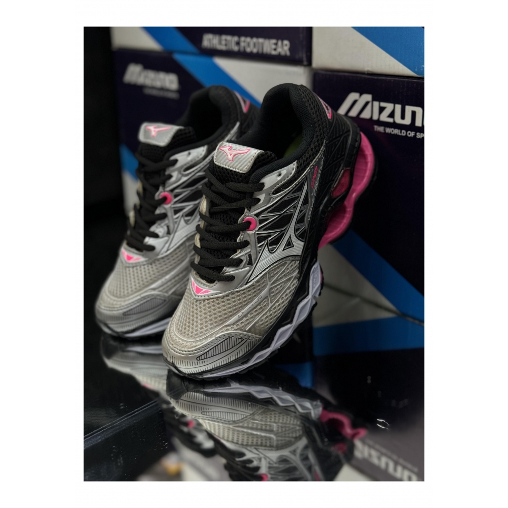 Mizuno Wave20 - Cinza Branco Rosa
