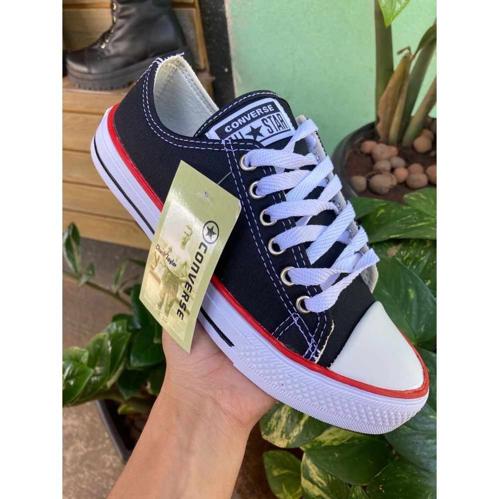 All Star Tradicional - Preto LN Vermelha