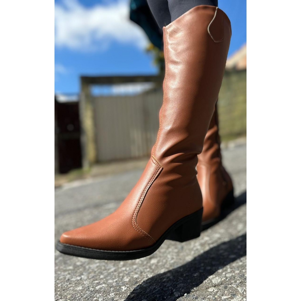 Bota Texana Feminina - Caramelo