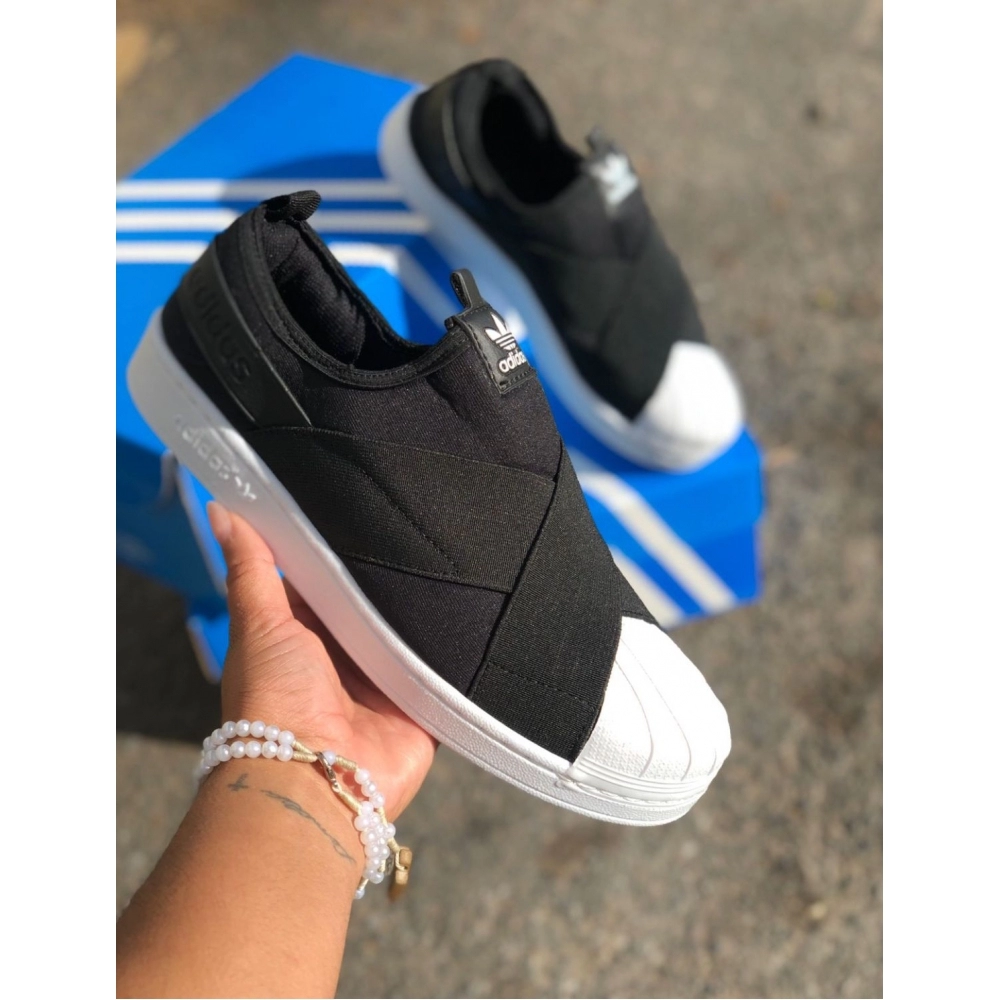 Adidas Slip On - Preto Branco