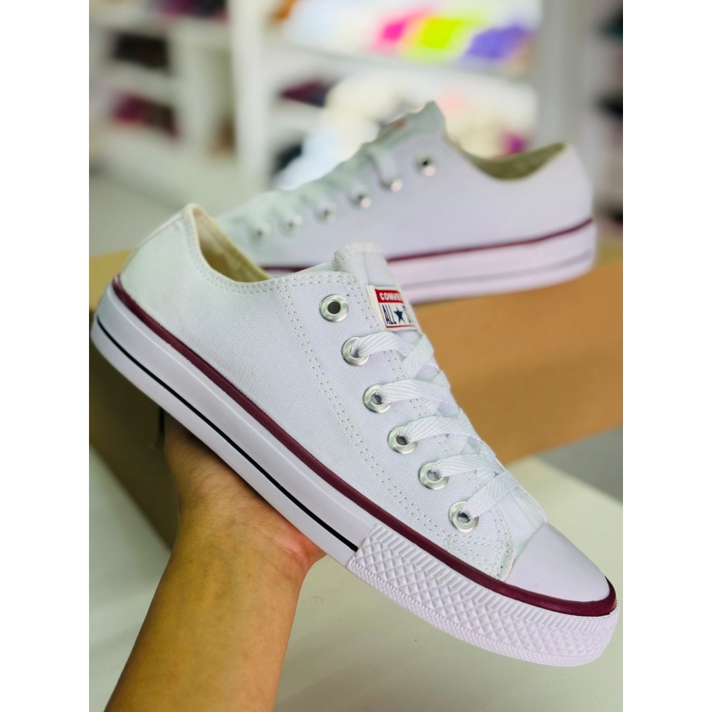 All Star Tradicional - Branco LN Bordô